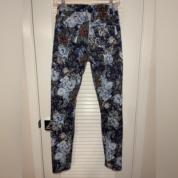 7 For All Mankind blue floral Skinny Jeans size 26 - Picture 2 of 7